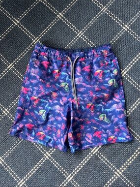 Peter Millar Kids Swim Trunks - Navy with Multicolor Jellyfish Print